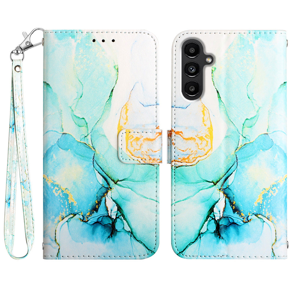 YB Pattern Printing Leather Series-5 for Samsung Galaxy A24 4G PU Leather Wallet Phone Case Marble Pattern Large Hand Strap Flip Stand Cover YB Pattern Printing Leather Series-5 for Samsung Galaxy A24 4G PU Leather Wallet Phone Case Marble Pattern Large Hand Strap Flip Stand Cover